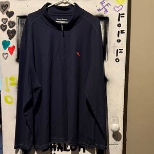 Tommy Bahama Navy Zip-Up Sweater